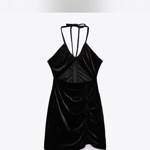 ZARA velvet cut out dress